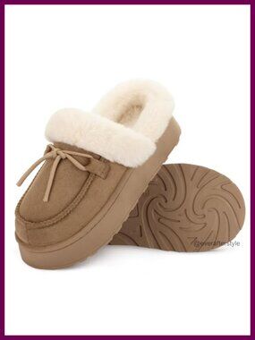 Microsuede Moc Toe Platform Memory Foam Slippers Slip-On Mules